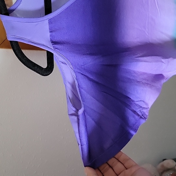 Purple and green open shoulder top - Picture 3 of 6